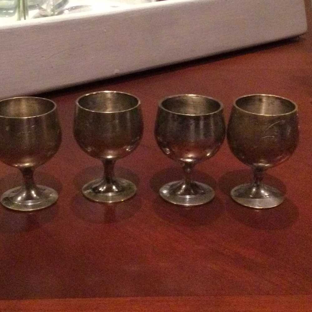 COPY - Silver mini snifter cordial goblets 5 pieces
